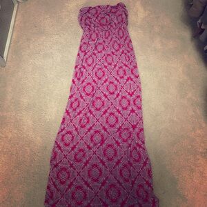 Pinkblush Pink Paisley Strapless Maxi Dress